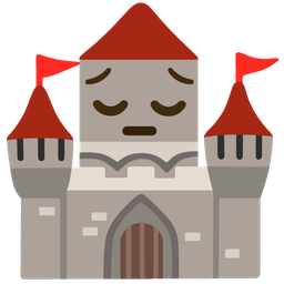 castle and pensive face