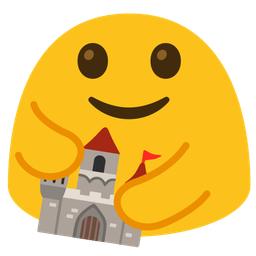 castle and people hugging