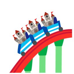 castle and roller coaster