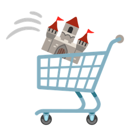 castle and shopping cart