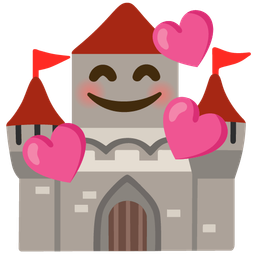 Castle and Smiling face with hearts