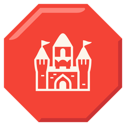 castle and stop sign