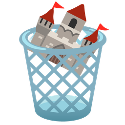castle and wastebasket