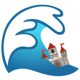 castle and water wave