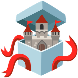 castle and wrapped gift