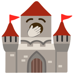 castle and yawning face