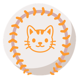 Cat face and Baseball