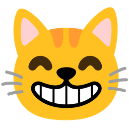 Cat face and Beaming face with smiling eyes