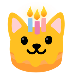 Cat face and Birthday cake