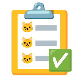 Cat face and Check mark button