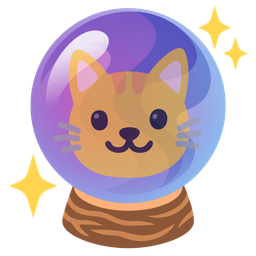 cat face and crystal ball