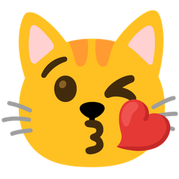 Cat face and Face blowing a kiss