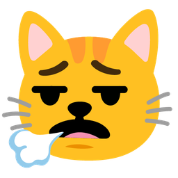 cat face and face exhaling