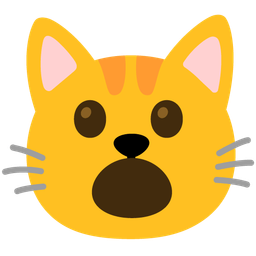 Cat face and Face with open mouth