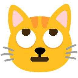 Cat face and Face with rolling eyes