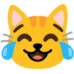 Cat face and Face with tears of joy