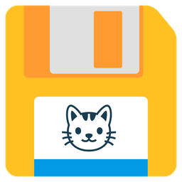 Cat face and Floppy disk