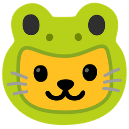 Cat face and Frog