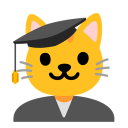 Cat face and Graduation cap