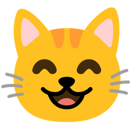Cat face and Grinning face with smiling eyes