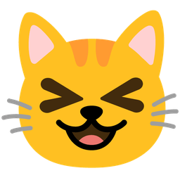 Cat face and Grinning squinting face