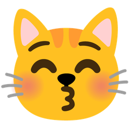 Cat face and Kissing face with closed eyes