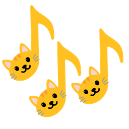 Cat face and Musical notes