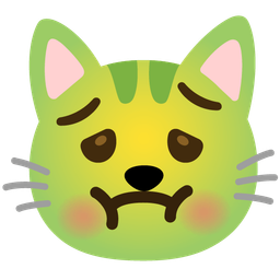 Cat face and Nauseated face