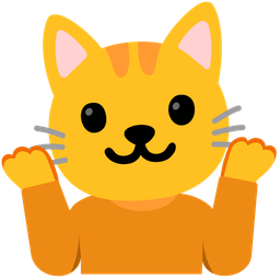 cat face and person shrugging