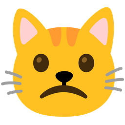 Cat face and Slightly frowning face