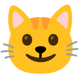 Cat face and Slightly smiling face