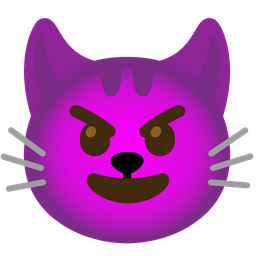 Cat face and Smiling face with horns