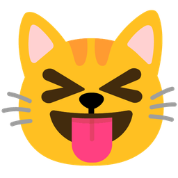 Cat face and Squinting face with tongue