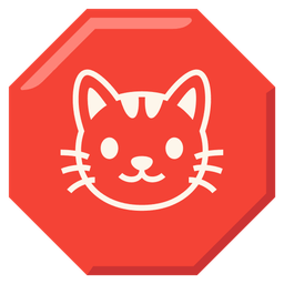 Cat face and Stop sign