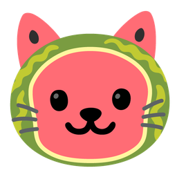 Cat face and Watermelon