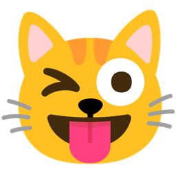 Cat face and Winking face with tongue