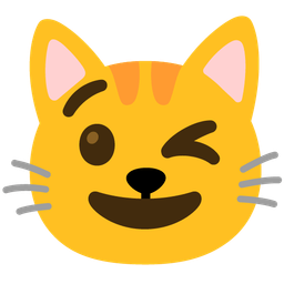 Cat face and Winking face