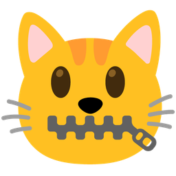 Cat face and Zipper-mouth face