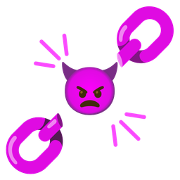 chains and angry face with horns