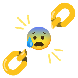 chains and anxious face with sweat