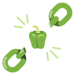 chains and bell pepper