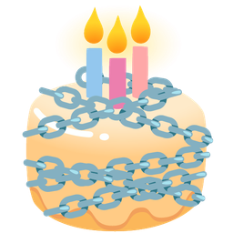 chains and birthday cake