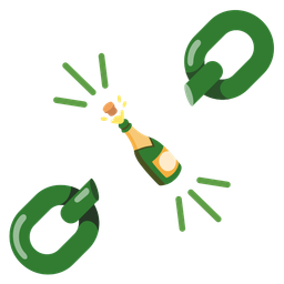 chains and bottle with popping cork