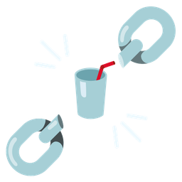 chains and cup with straw