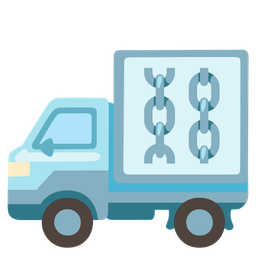 chains and delivery truck