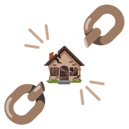 chains and derelict house