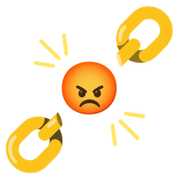 chains and enraged face