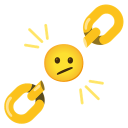 chains and face with diagonal mouth