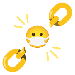 chains and face with medical mask