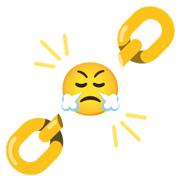 chains and face with steam from nose